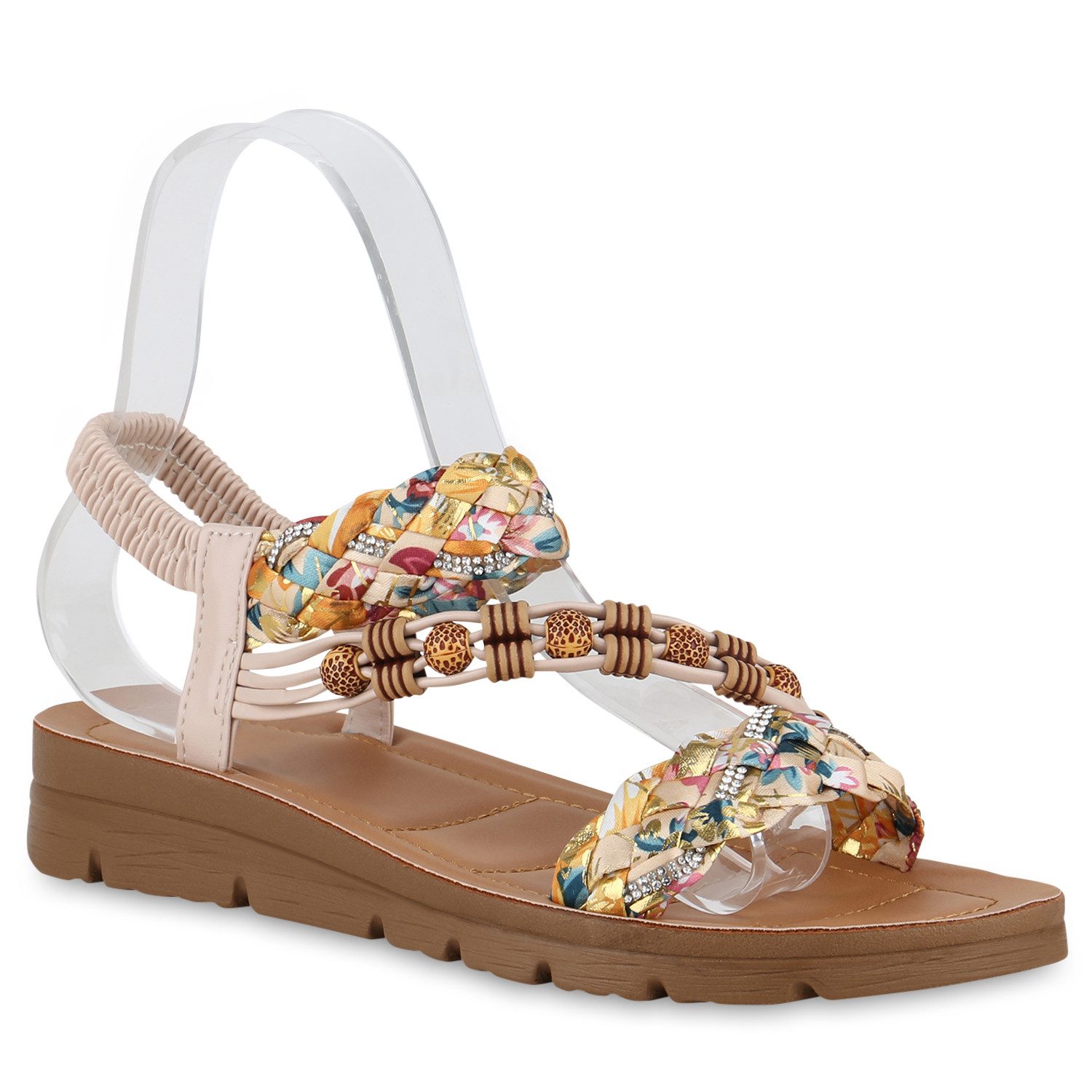 VAN HILL 840960 Riemchensandale Damen Riemchensandalen Sandalen Prints Stra günstig online kaufen