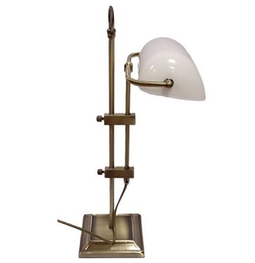Linoows Tischleuchte Bankerlampe, Schreibtischlampe, Retro Büro Leuchte, ohne Leuchtmittel, je nach Leuchtmittel, Messing Tisch Lampe