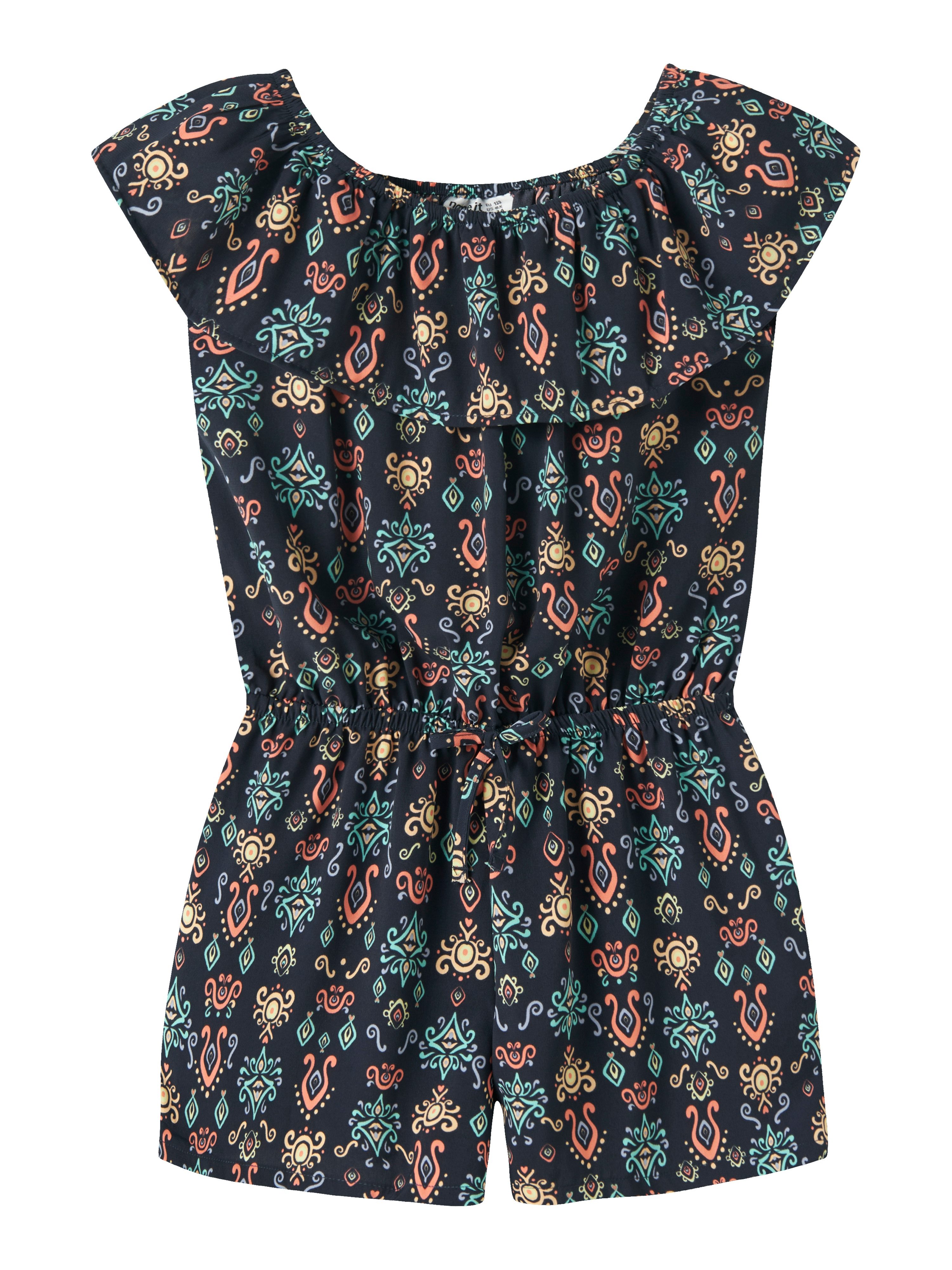 Name It Kurzoverall NKFVINAYA PLAYSUIT FFF Kunstfaser, elastischer Bund, Allover-Druck