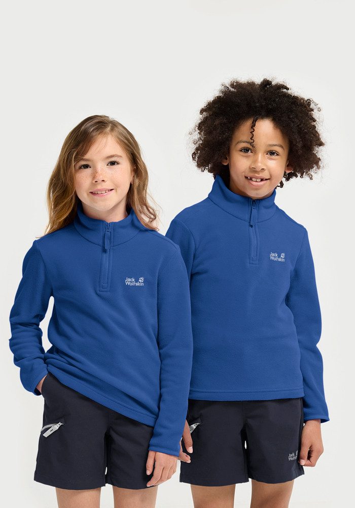 Jack Wolfskin Stehkragenpullover TAUNUS 100 HZ K Kinder-Fleecepullover, Halfzip-Reißverschluss, Stehkragen