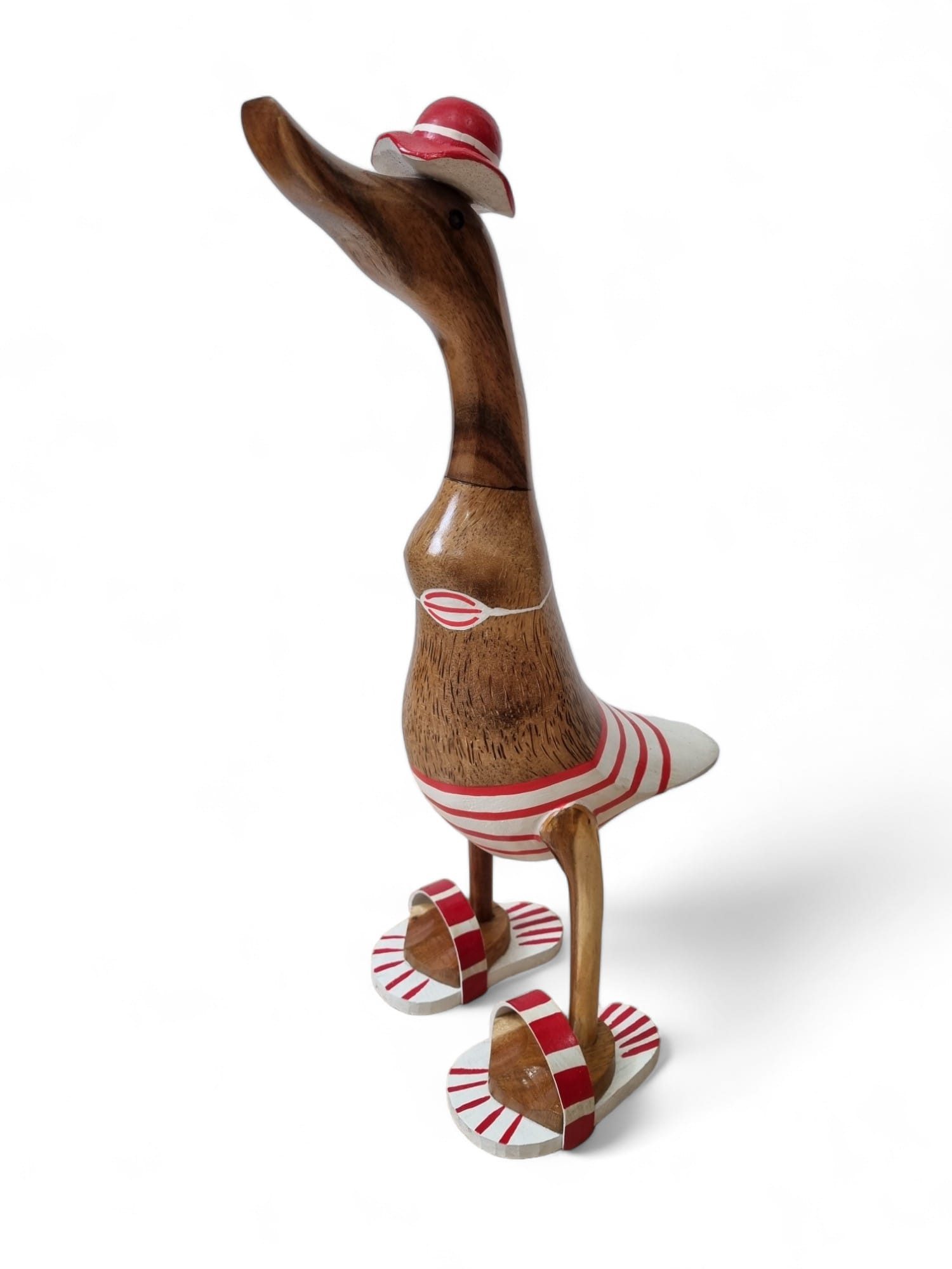 Kinaree Dekofigur Bambus Holz Bade Enten Paar (2er Set), Naturprodukt, Handgefertigt, Unikat, Geschenkidee, 2er Set
