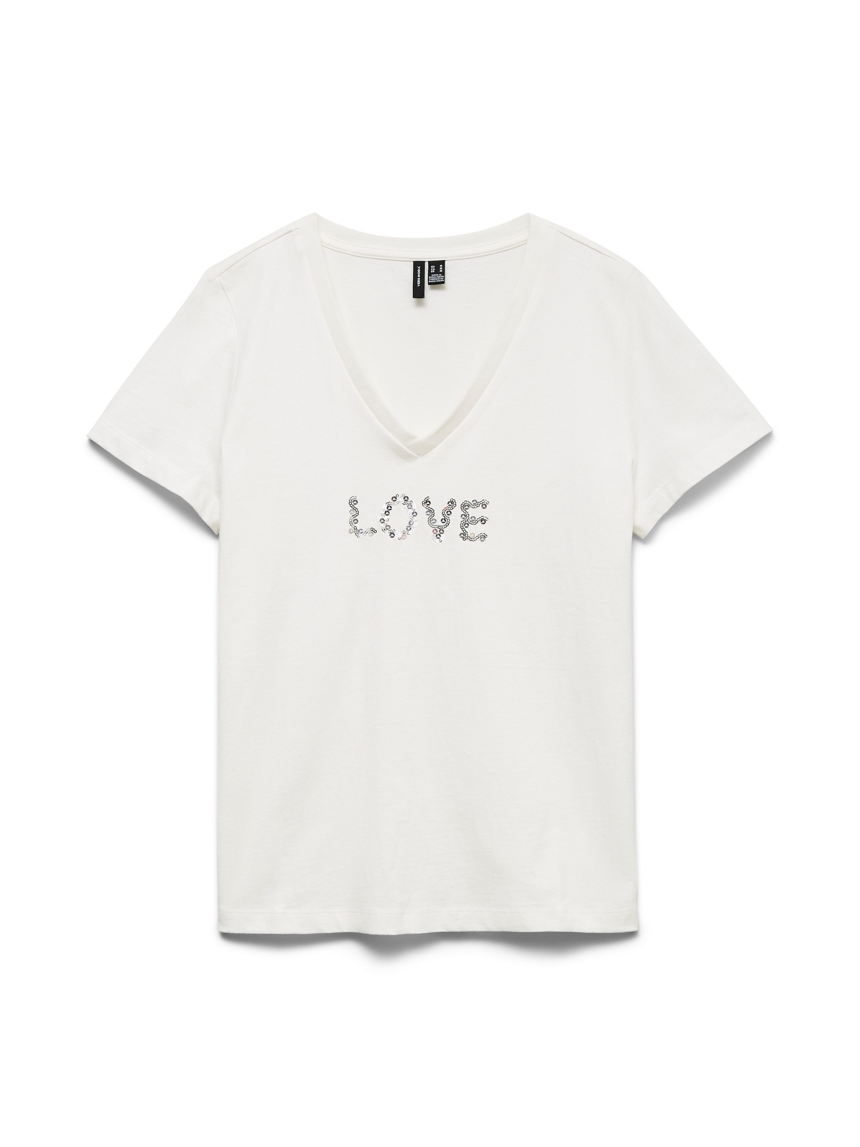 Vero Moda Kurzarmshirt VMJOAN VANESSA SS TOP BOX JRS Baumwolle, regular fit – Bild 2 von 3