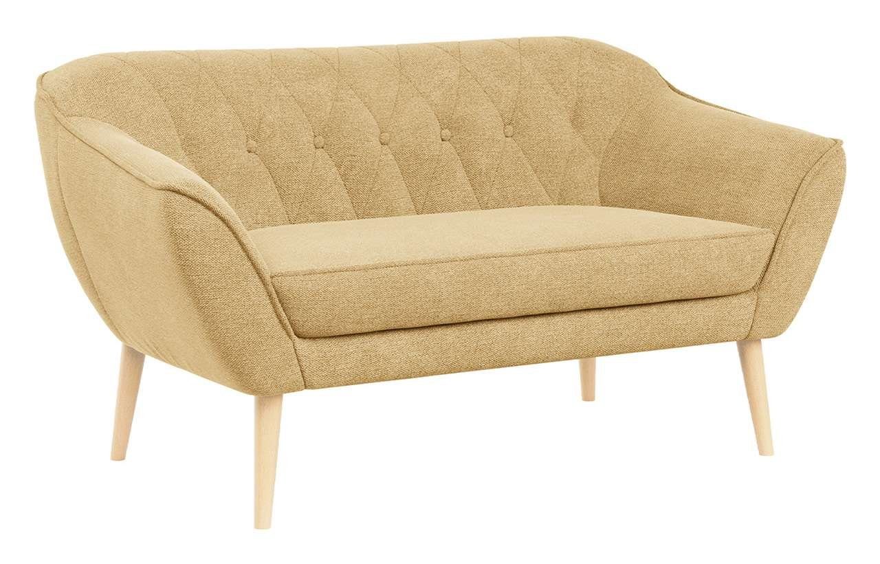 Sofa Sitzer, Polsterung, Holzbeine Stil, PIRS-2 Gesteppte MÖBEL MKS Skandinavischer