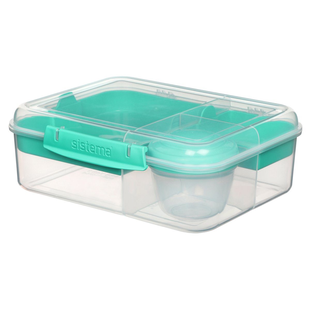 sistema Lunchbox Bento Lunchbox To Go, unterteilt, transparent-mint, Kunststoff Bisphenol A und Weichmacher frei