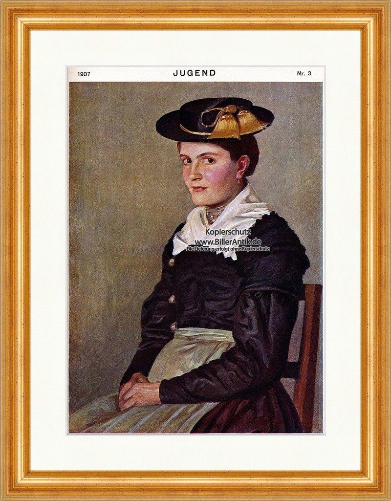 Kunstdruck Titelseite der Nummer 3 von 1907 Alfred Zimmermann Portrait