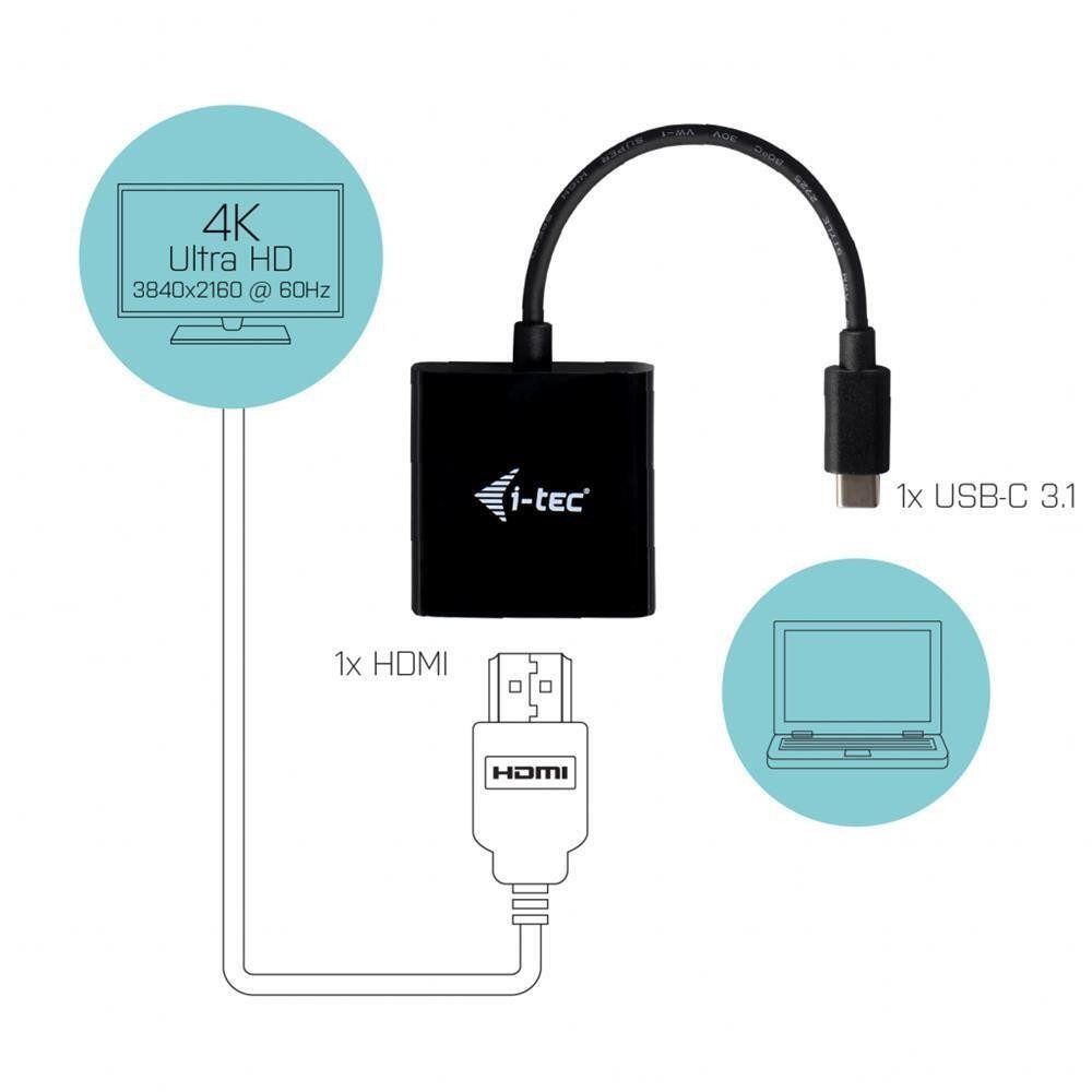 I-TEC i-tec USB-C > HDMI 4K Adapter für Displays HDMI-Adapter Weiblicher Stecker zu Weiblicher Stecker, Stecker