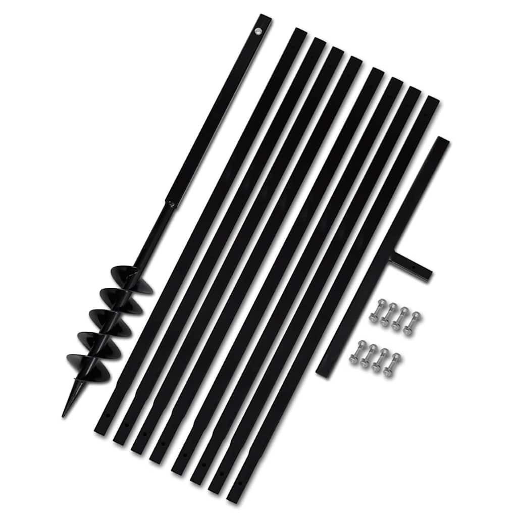 vidaXL Erdbohrer Erdbohrer mit Griff 100 mm Verlängerungsrohr 9 m, (1-tlg)