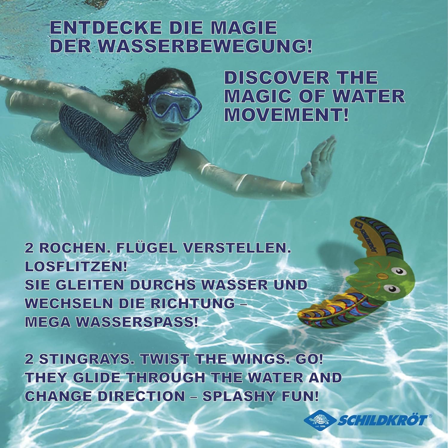 Schildkröt Spiel Schildkröt Unterwassergleiter Rochen 2er Set grün/rot
