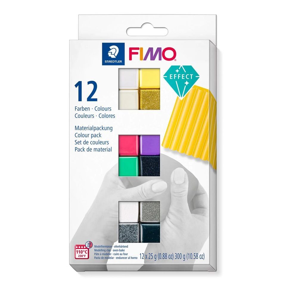 FIMO Modelliermasse Fimo Soft/Effect, ofenhärtende Modelliermasse, 12 Farben á 25g