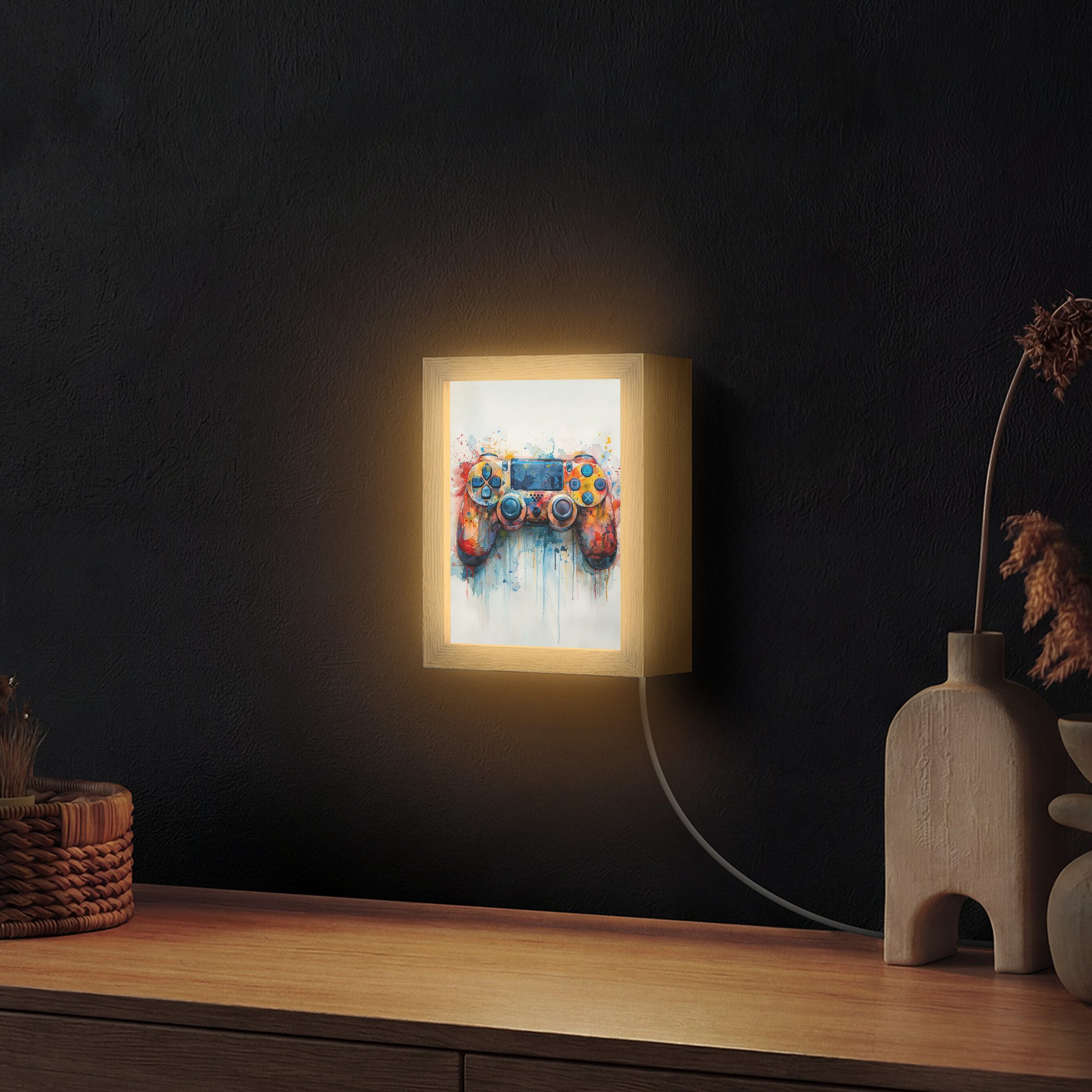 OnlyWow Wandleuchte Lightbox Kinder- und Jugendzimmer - Spiele - Gamecontroller, Dimmbar, Farbwechsel, LED, Warmweiß, Kaltweiß, Neutralweiß Einstellbar, Wandlam – Bild 2 von 5