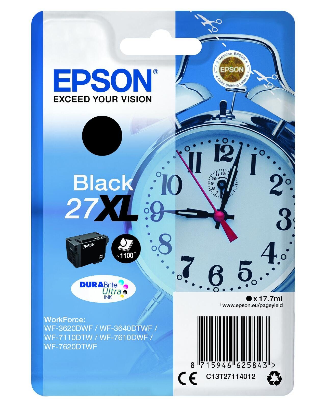 Epson Epson 27XL Wecker Druckerpatrone schwarz Tintenpatrone