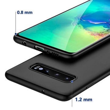 CoolGadget Handyhülle Black Series Handy Hülle für Samsung Galaxy S10 6,1 Zoll, Edle Silikon Schlicht Robust Schutzhülle für Samsung S10 Hülle