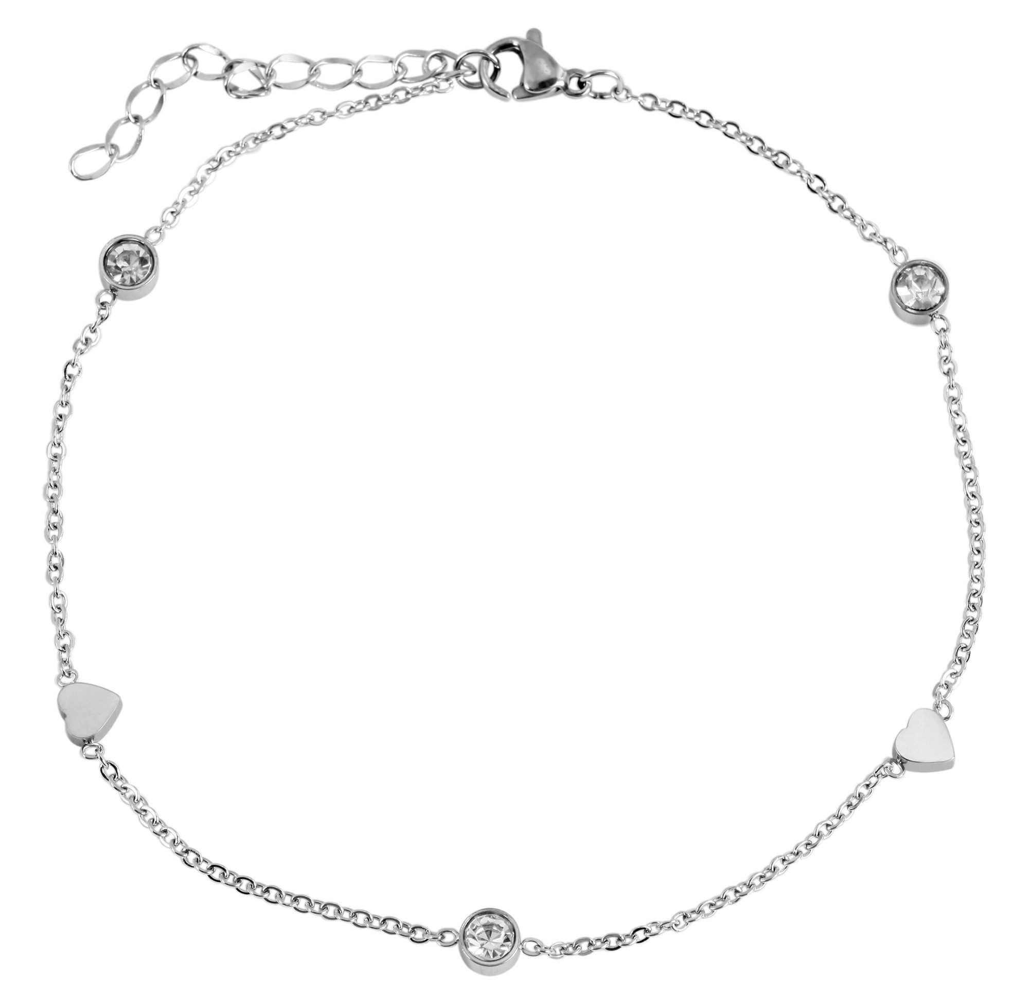 Fußkette Fußkettchen – Herz aus Edelstahl