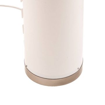 Lindby Stehlampe Mirella, dimmbar, Leuchtmittel nicht inklusive, Modern, Kunststoff, Metall, weiß, nickel satiniert, 1 flammig,inkl.