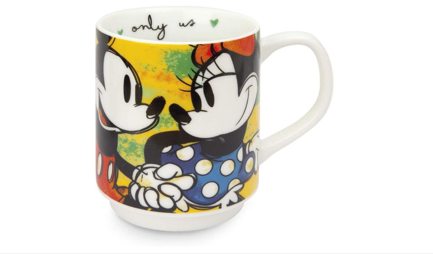 GILDE Tasse Disney 4tlg. Set, 2 Tassen + 2 Platz-Sets, "only us" gelb-grün