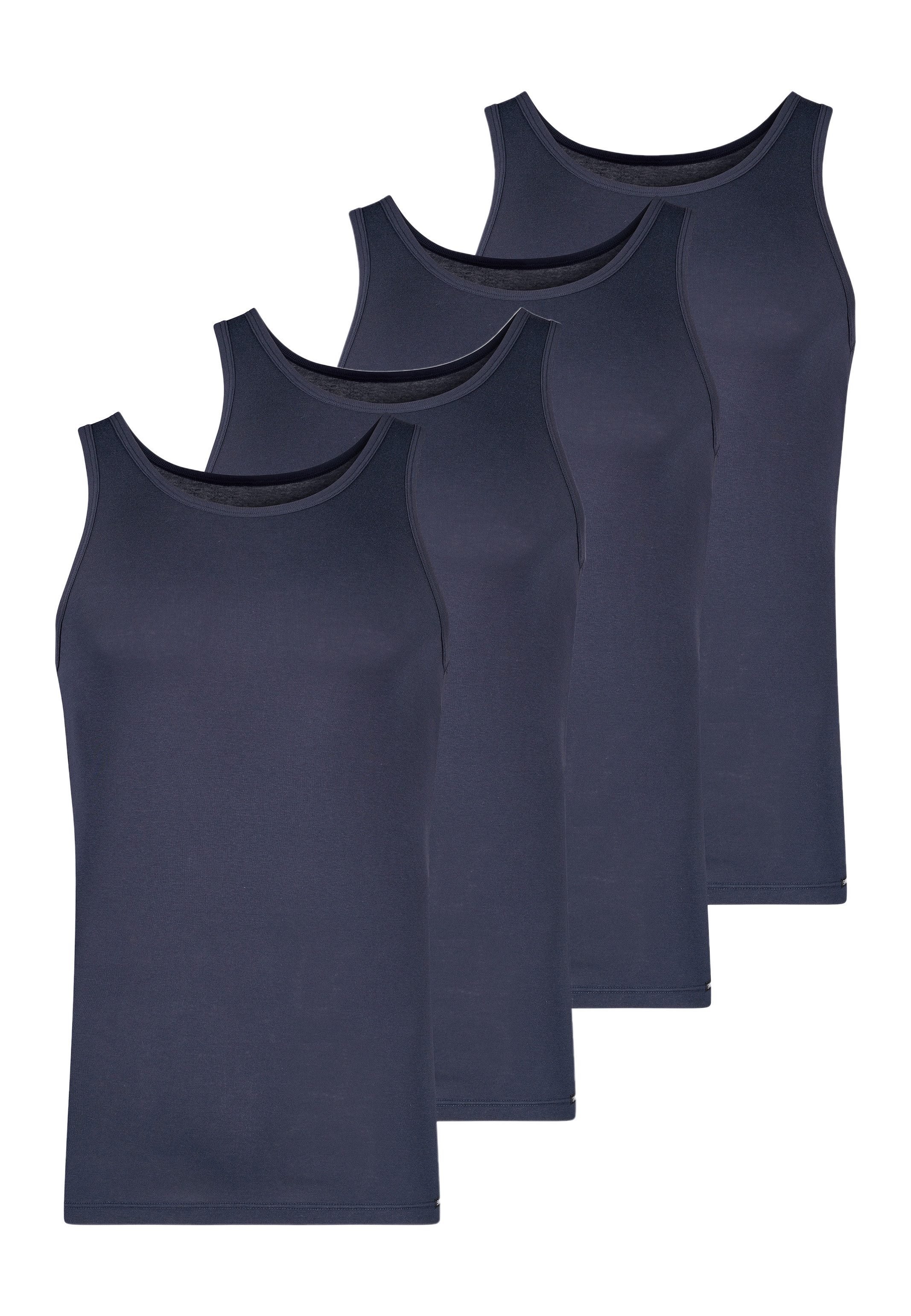 Skiny Unterhemd 4er Pack Basic (Spar-Set, 4-St) Unterhemd / Tanktop - Baumwolle - Atmungsaktiv