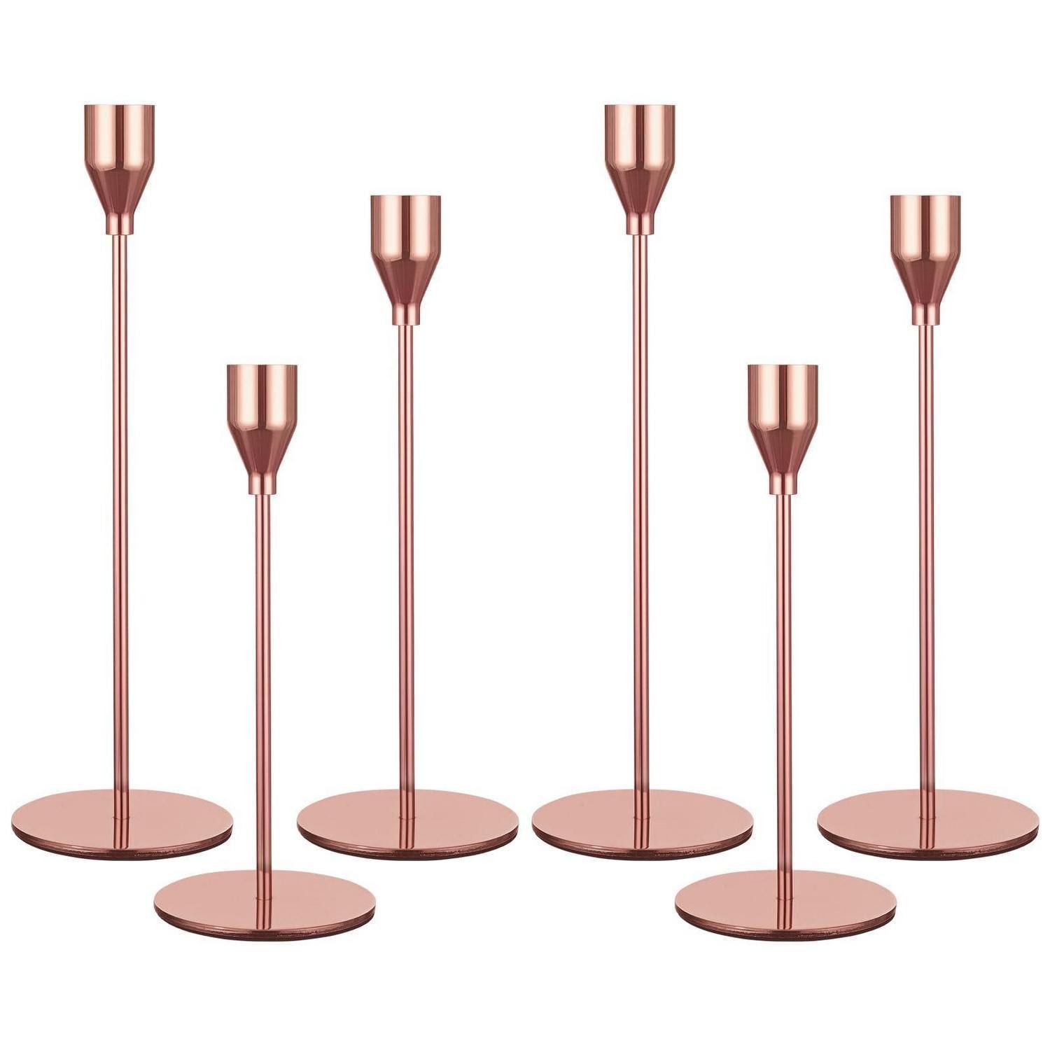 LuxusKollektion Kerzenständer Kerzenhalter Roségold Set 6 Stk. (6 St)