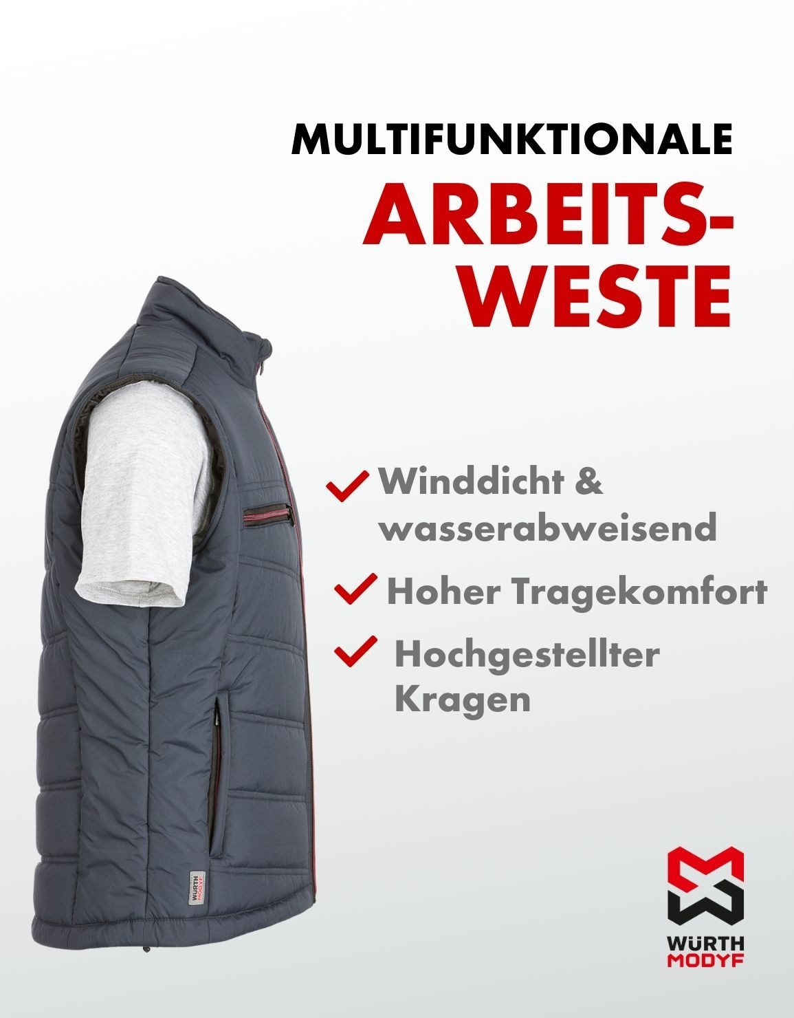 Würth MODYF Arbeitsweste New Craft Wattierte Steppweste für Handwerk & Frei günstig online kaufen