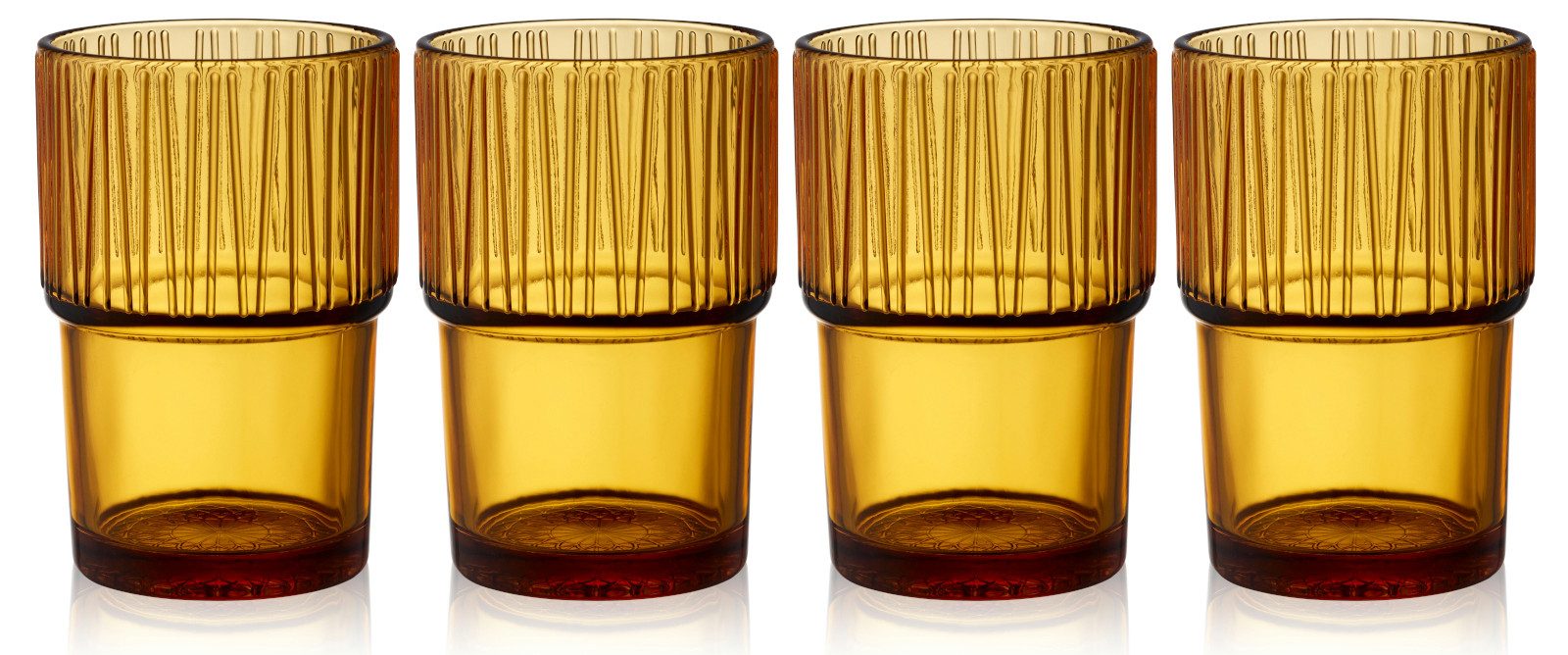 Bitz Стекло-Set Kusintha Caféglas amber 380ml 4er Set, Glas, Caféglas Kusintha 38 cl 4 Stck. Amber