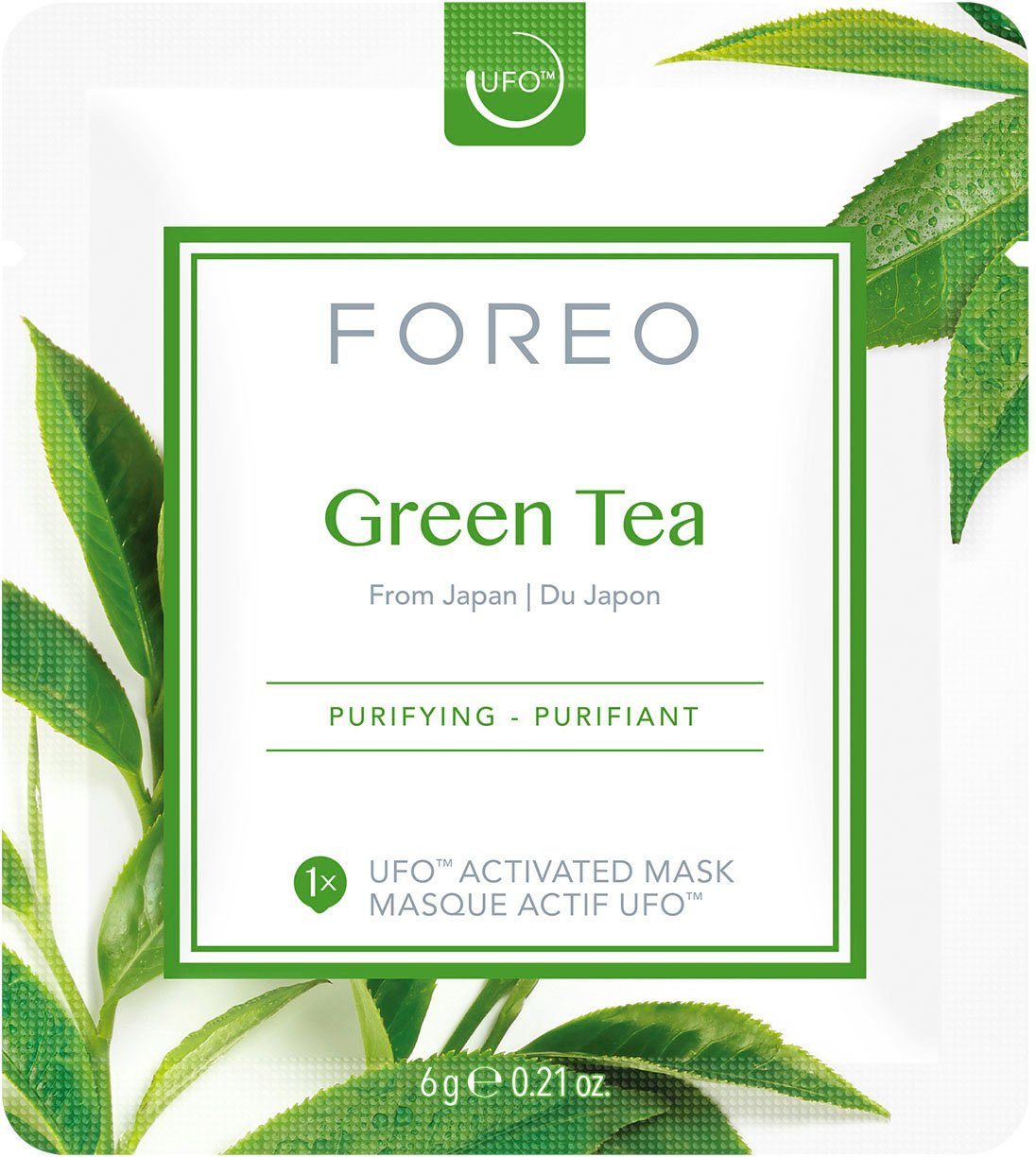 FOREO Tuchmaske Green Tea, 6 x UFO & 6 g, mini kompatibel mit UFO