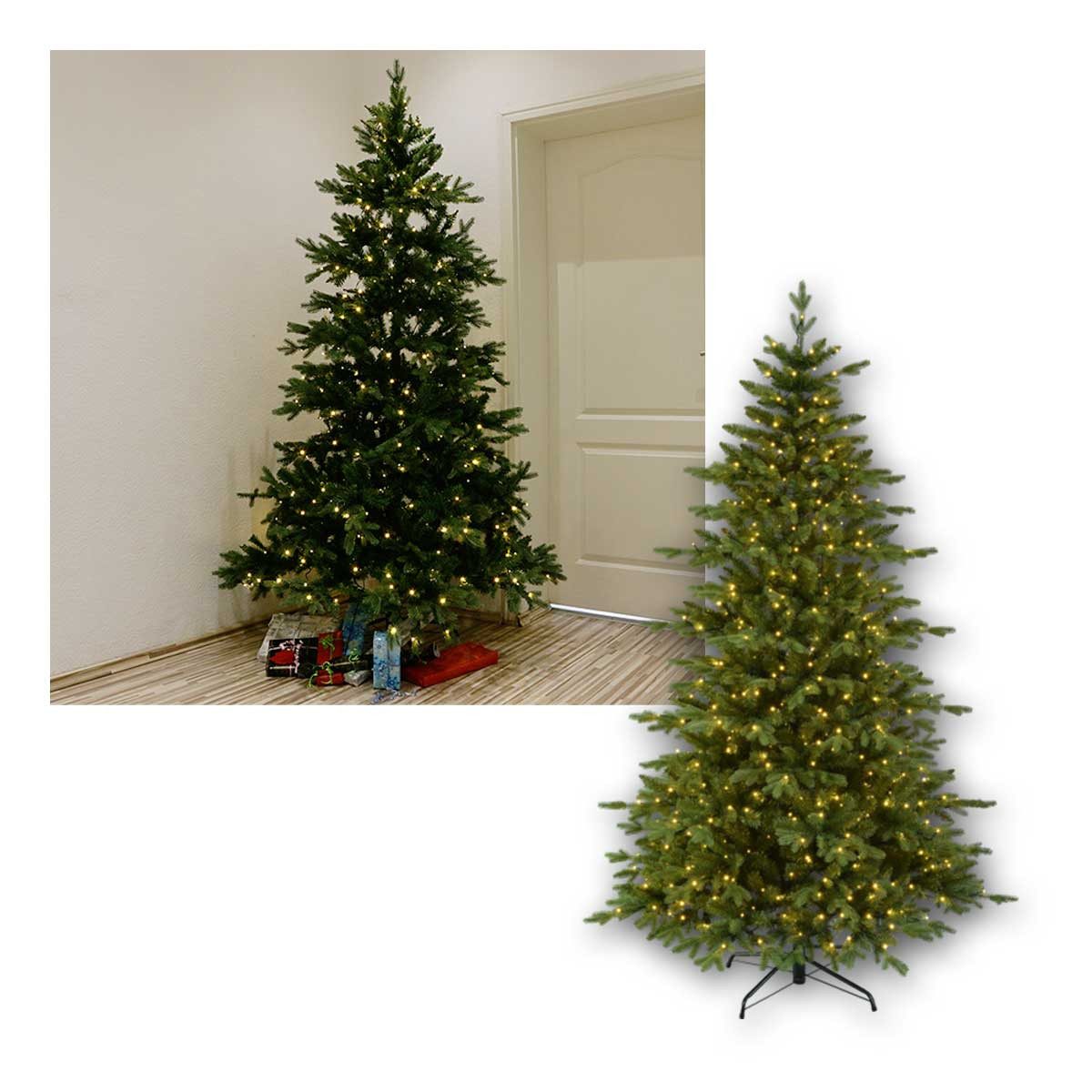 STAR TRADING Künstlicher Weihnachtsbaum Weihnachtsbaum"Larvik",2,1m, PE/PVC, 600 LED warmw
