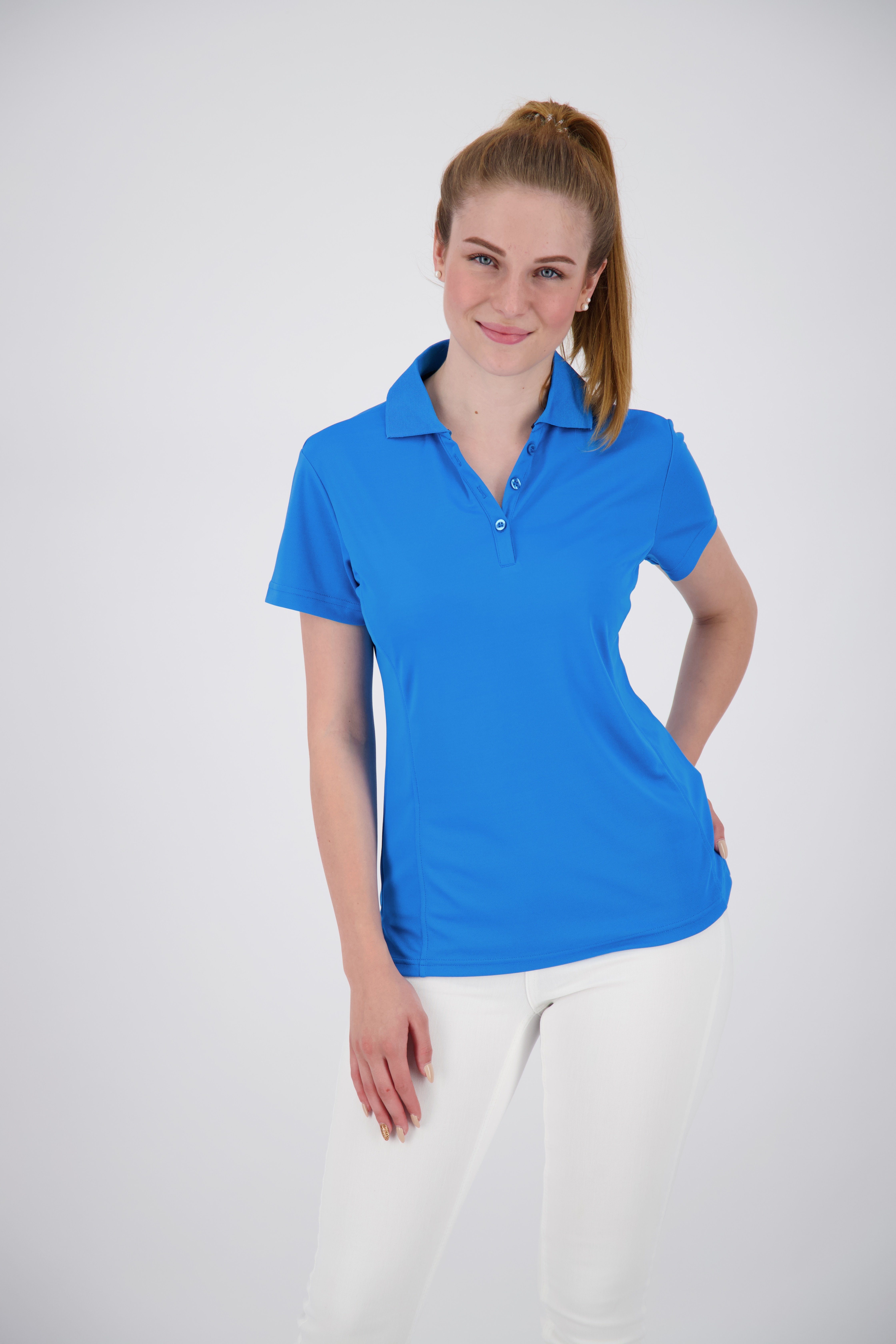 DEPROC Active Poloshirt HEDLEY II NEW WOMEN 3F-Funktions-Piqué aus 100% Recycling Kunstfaser light blue | Poloshirts