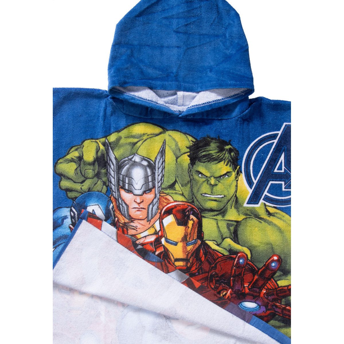 MARVEL Badeponcho Avengers Unisex Kinder, Lang, Frottee, Keine / nicht relevant, Schlupf, Badeponcho, Bademantel, Badehandtuch, Badetextilien, Cardigan
