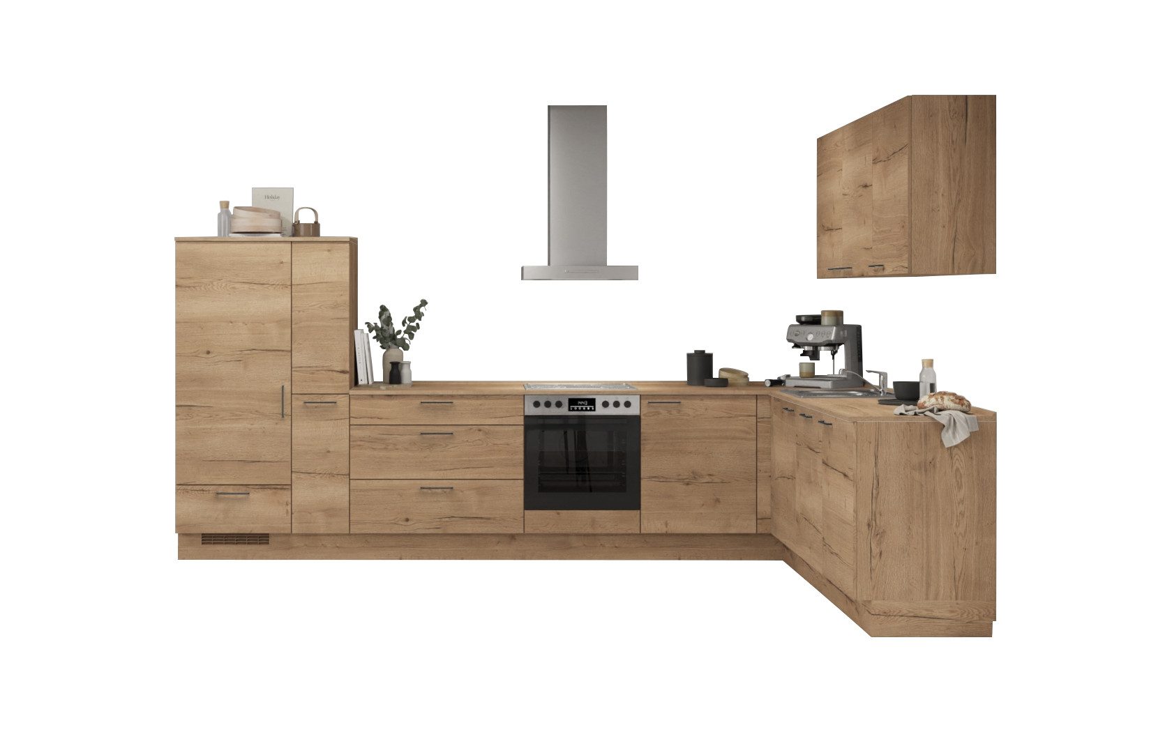 nobilia® Winkelküche Ylva, individuell anpassbar, gratis Küchenplanung mit Profis, (Breite 613.2 cm), vormontiert, wahlw. mit E-Geräten, inkl. Lieferung
