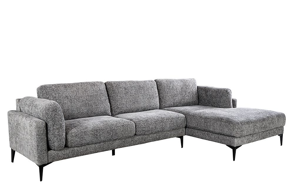 riess-ambiente Ecksofa MANHATTAN 295cm grau · Eckcouch mit Chenille-Bezug & günstig online kaufen