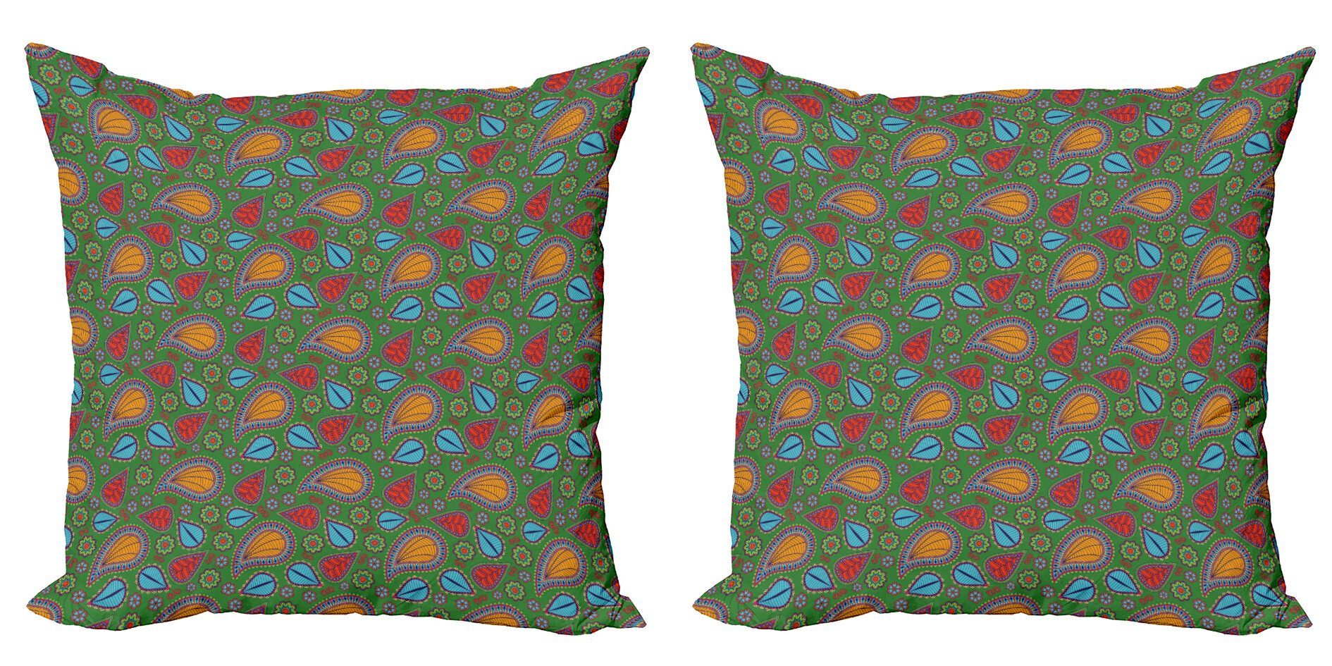 Kissenbezüge Modern Accent Doppelseitiger Digitaldruck, Abakuhaus (2 Stück), Fern Green Blumenwirbel