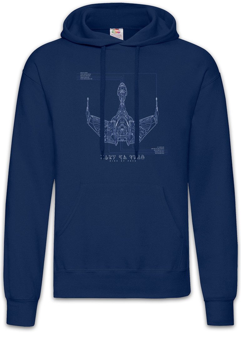 Hoodie Prey Bluebrint Herren Hoodie Raumschiff Star Spaceship Sci-Fi Bauplan