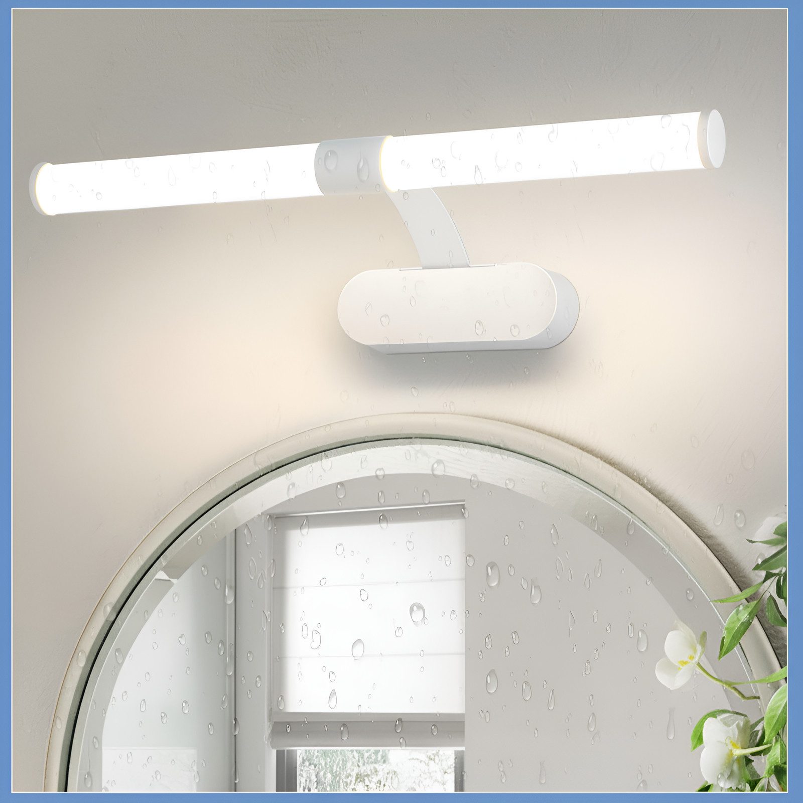 Nettlife LED Spiegelleuchte Zimmer 4000K Spiegellampe Schwarz/Weiß, LED fest integriert, Neutralweiß, Geeignet für