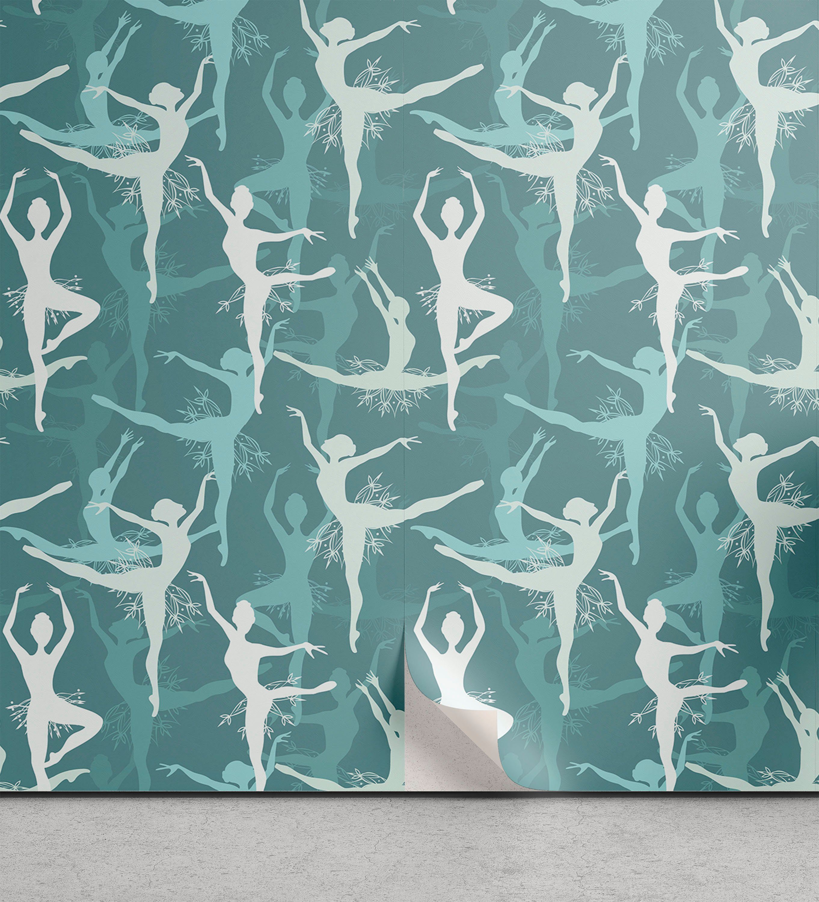 Abakuhaus Vinyltapete selbstklebendes Wohnzimmer Küchenakzent, Modern Ballerinas Tanzen Kunst
