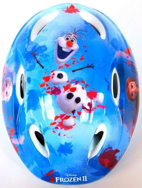 Volare Fahrradhelm Disney Kinder Fahrradhelm Fahrrad Schutzhelm Helm Kinderhelm Kinderfahrradhelm Frozen Eiskönigin Elsa Volare Blau, Belüftungsöffnungen, Kinnriemen mit Klickverschluss, Antiinsektennetz, Größe :51-55cm