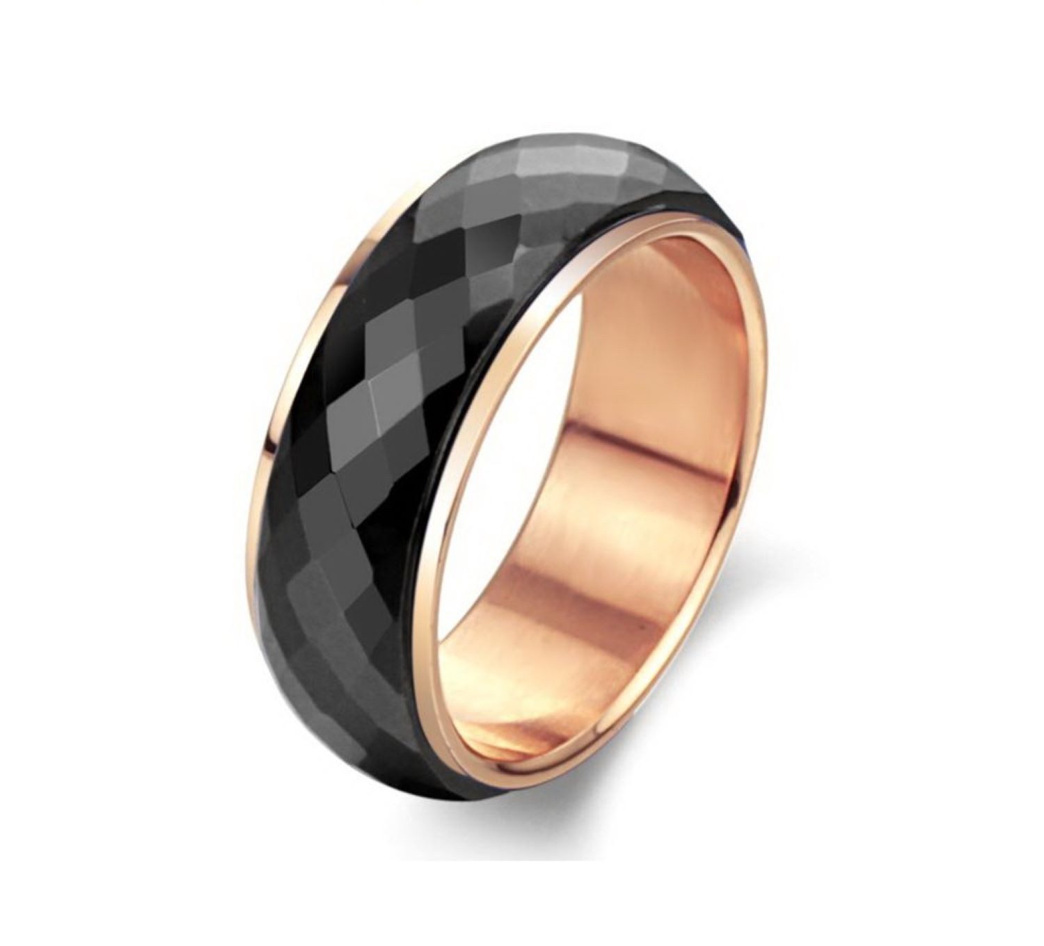 Kingka Fingerring Hochwertiger Edelstahl-Keramik Damen Ring, Drehring, Anti Stress Ring, Damen Edelstahl Schmuck mit Zirkonia zu Geburtstag, Weihnachten