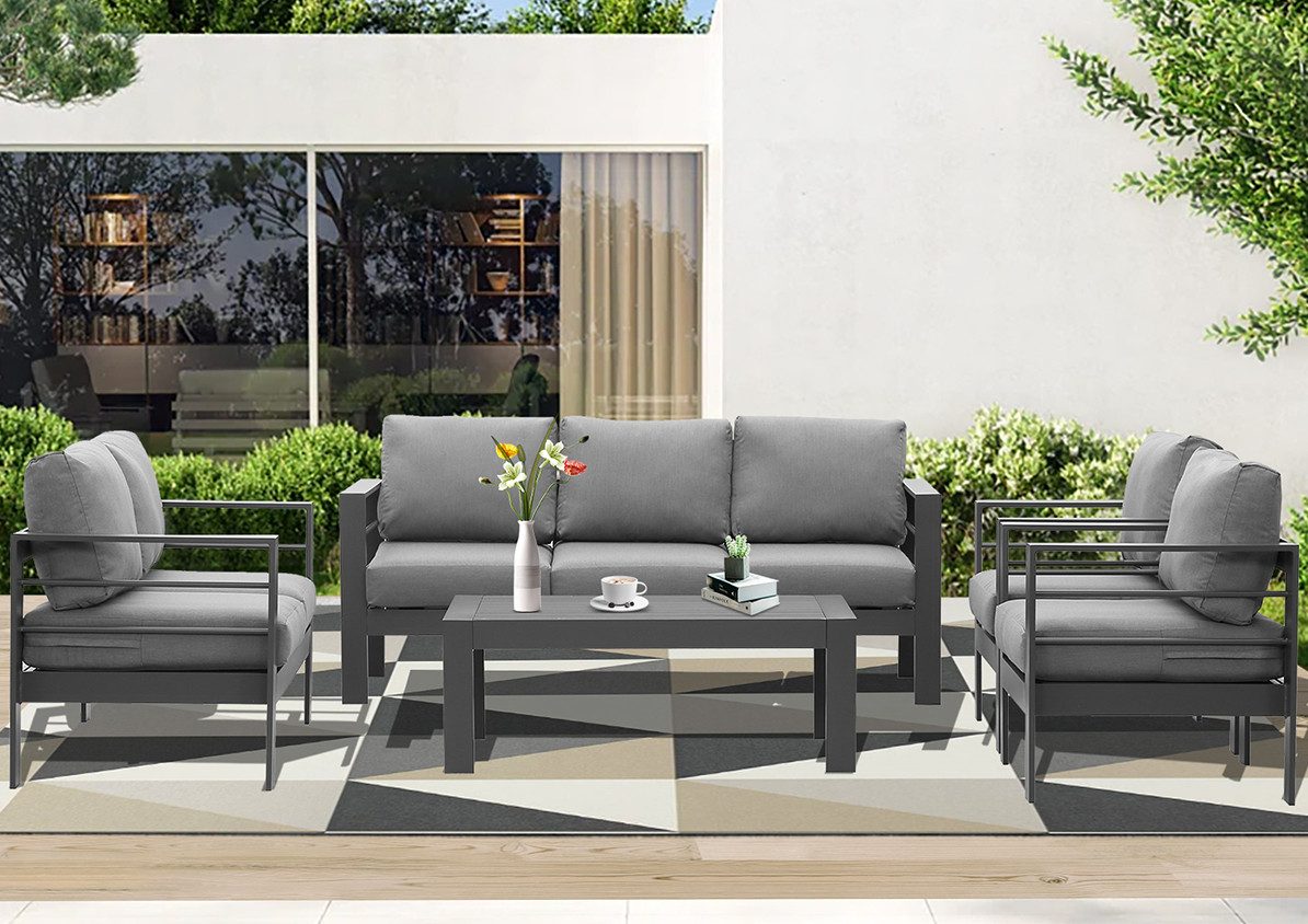 MeXo Gartenlounge-Set Gartenmöbel Set Aluminium Loungeset günstig online kaufen