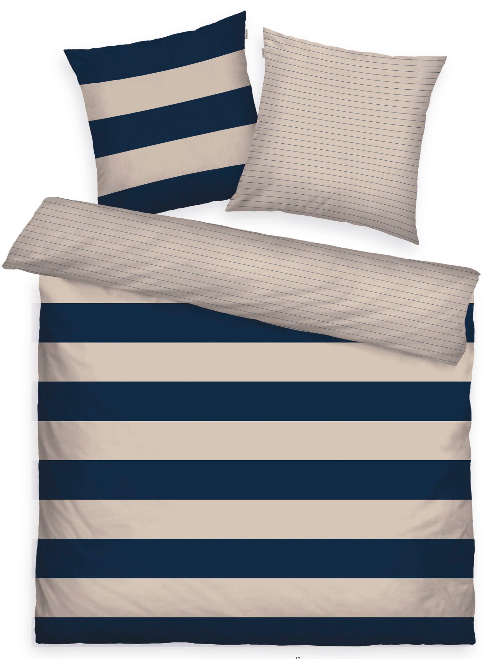 TOM TAILOR HOME Bettwäsche BOLD STRIPES in Gr. 135x200cm, 155x220cm oder 200x220cm, Renforcé, 3 teilig, new bedroom, mit farbigem Markenreißverschluss