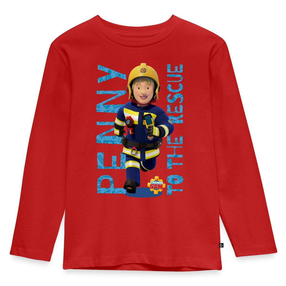 Spreadshirt T-Shirt Feuerwehrmann Sam™ Penny To The Rescue Kinder Premium Langarmshirt (1-tlg)