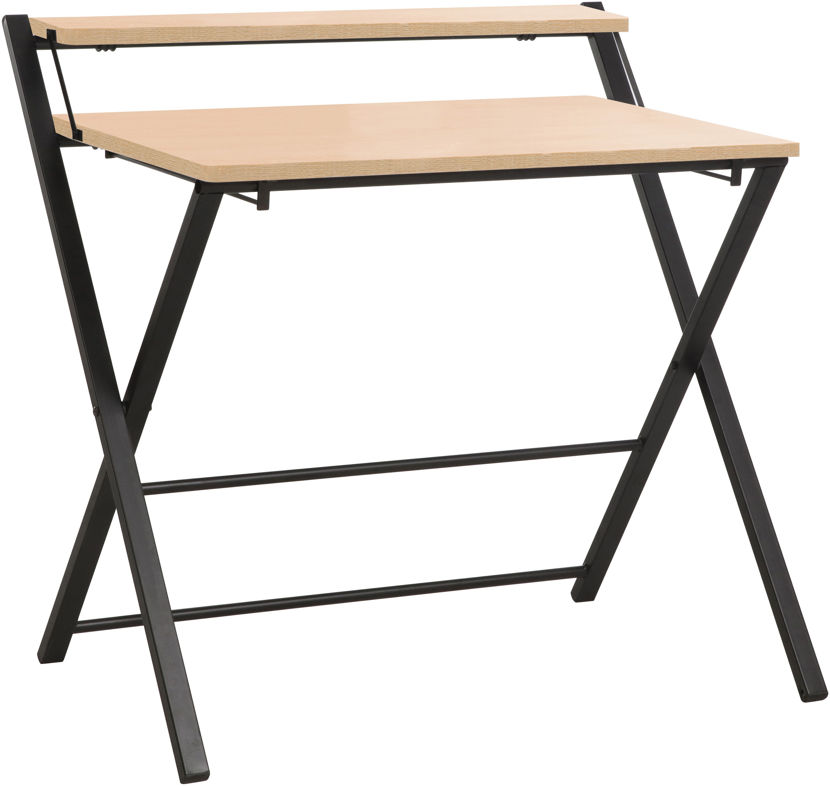 INOSIGN Computertisch SULBY, Laptoptisch, Schreibtisch, mit Ablage, Metallgestell, zusammenklappbar, platzsparend, max. 86,5x82,5 cm