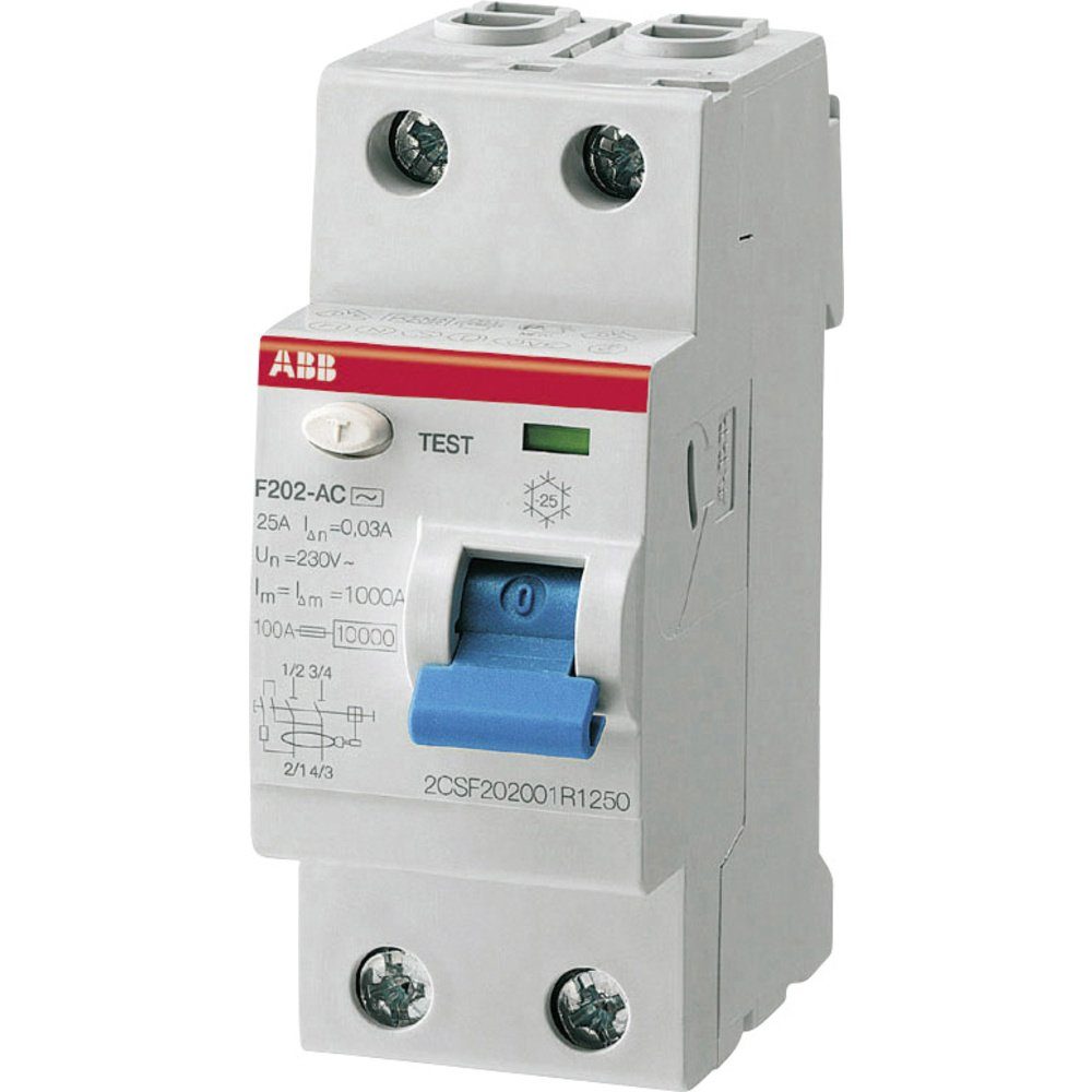 ABB Sicherheitsrelais ABB 2CSF202101R1250 FI-Schutzschalter A 2polig 25 A 0.03 A 230 V