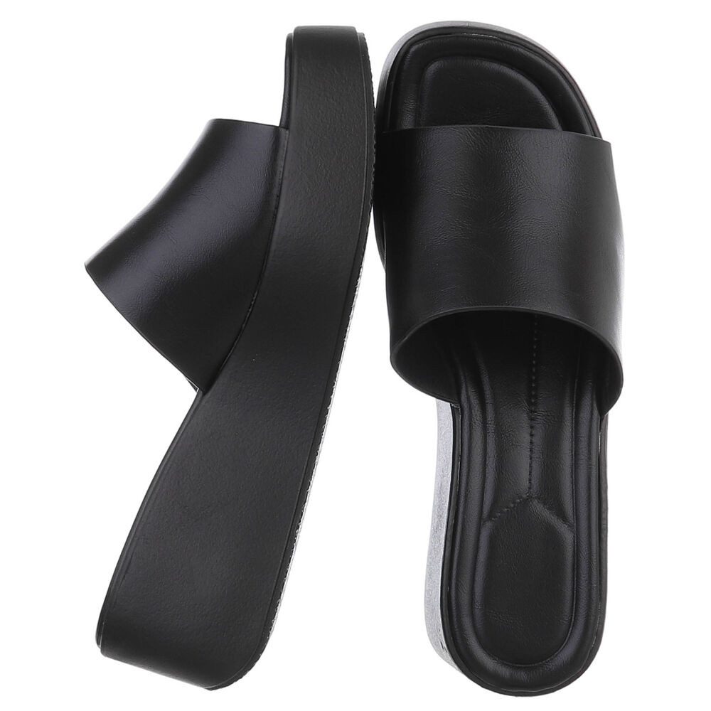 Ital-Design Plateausandal mit Cut-Out und gepolsterter Sohle Plateausandaletten (91512300) Keilabsatz/Wedge Keilsandaletten in Schwarz