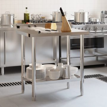 vidaXL Küchenwagen Küchenwagen Küchen-Arbeitstisch mit Aufkantung 82,5x55x93 cm Edelstahl