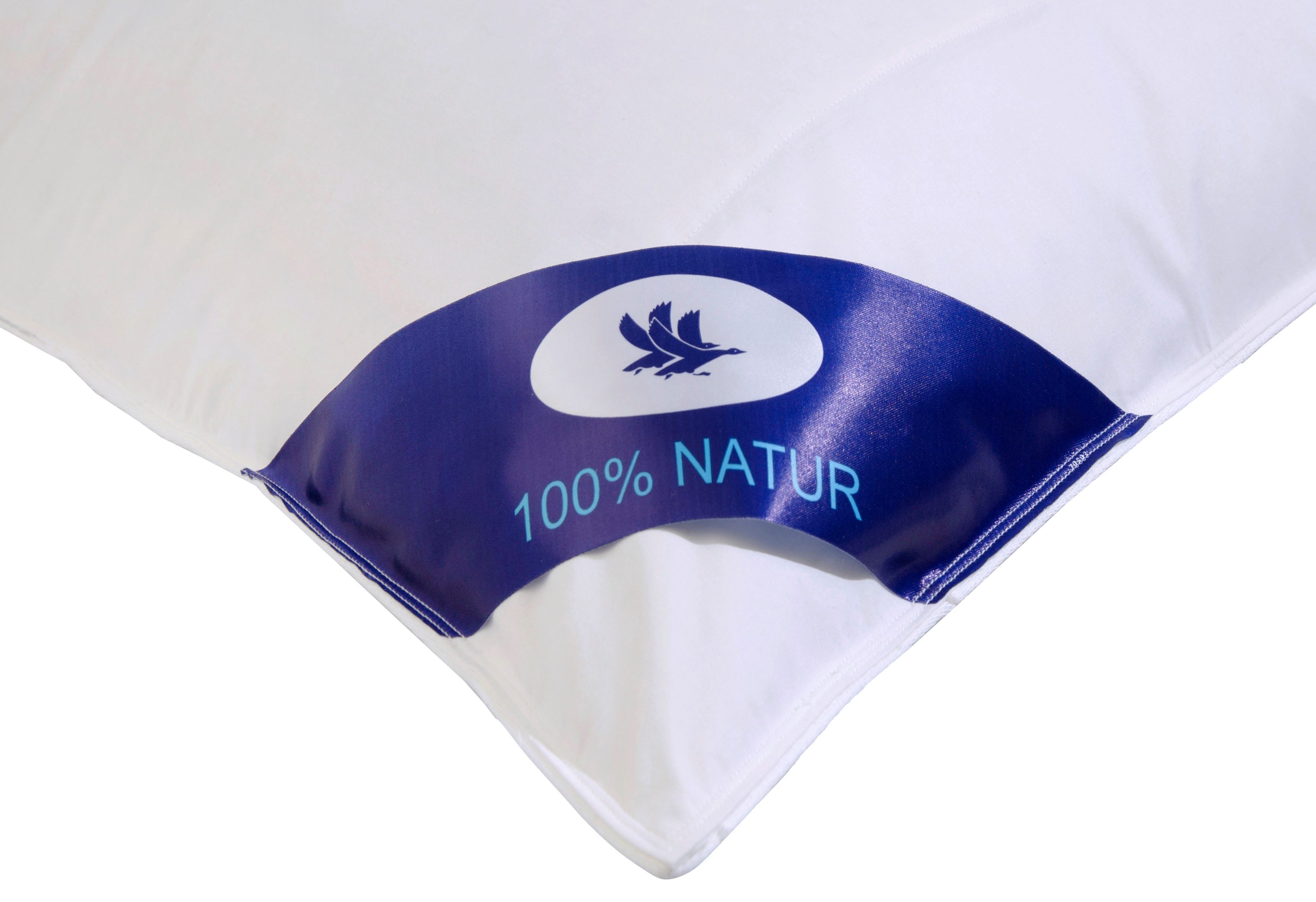 Otto Keller 3-Kammer-Kopfkissen Anna, Kissen Made in Germany, Füllung: Außenkammer mit 90% Daunen, 10% Federn, Bezug: Baumwolle, Das 3-Kammerkissen gibt es in den Größen 40 x 80 und 80 x 80 cm.