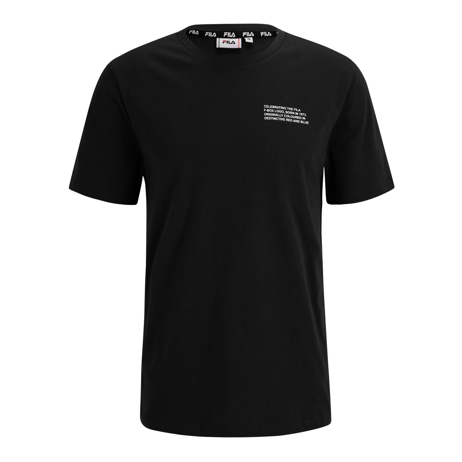 Print Fila Vorder- black 80010 auf mit Borne & Rückseite T-Shirt