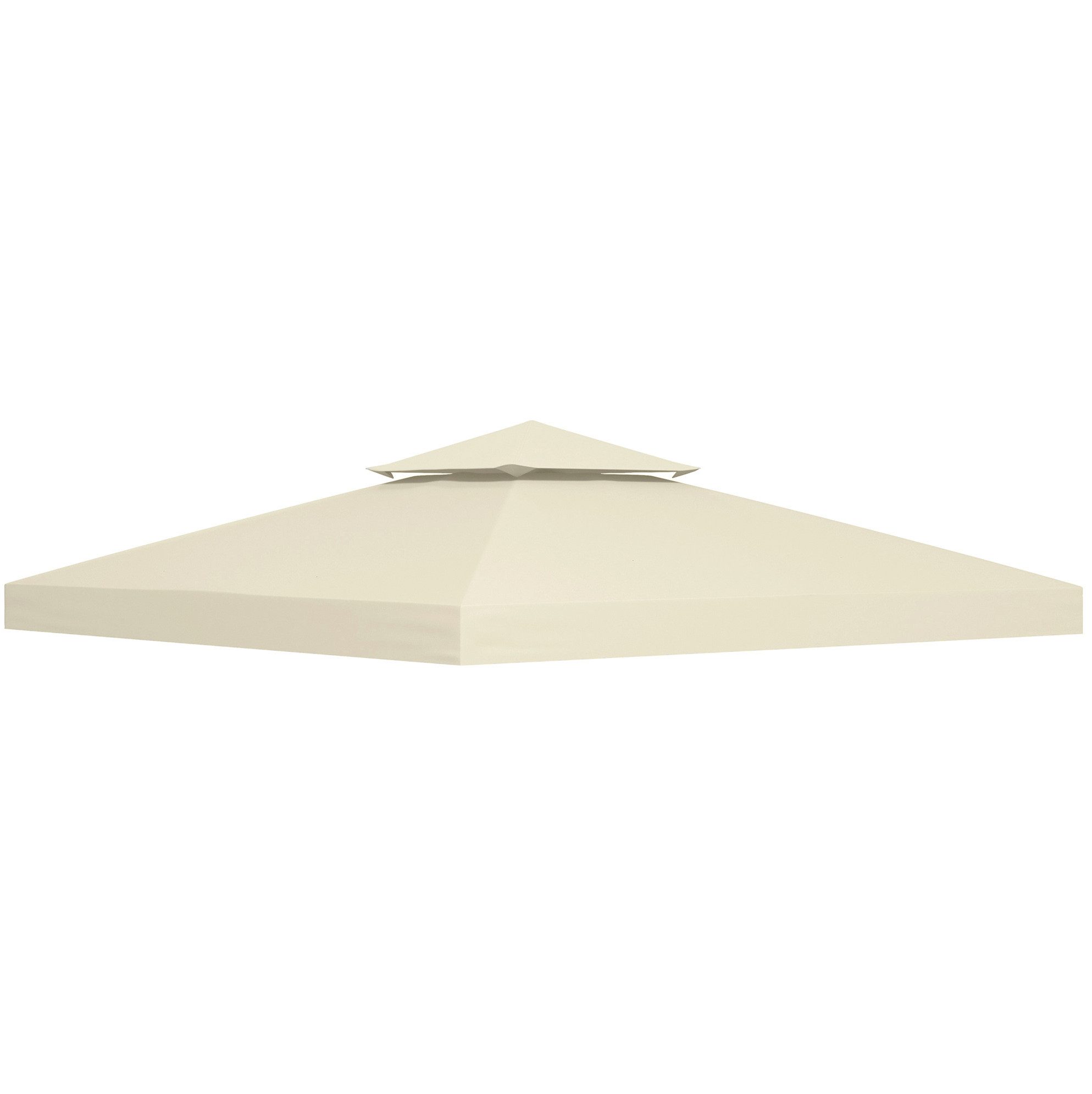 OKWISH Pavillon-Ersatzdach Pavillondach 3x3 m Metallpavillon Cremeweiß Polyester, 300 x 300 cm (Ersatzdach Outdoor Abdeckung für Garten & Terrassenpavillon), Pavillondach Gartenpavillon Dachabdeckung Sonnenschutz Terrasse