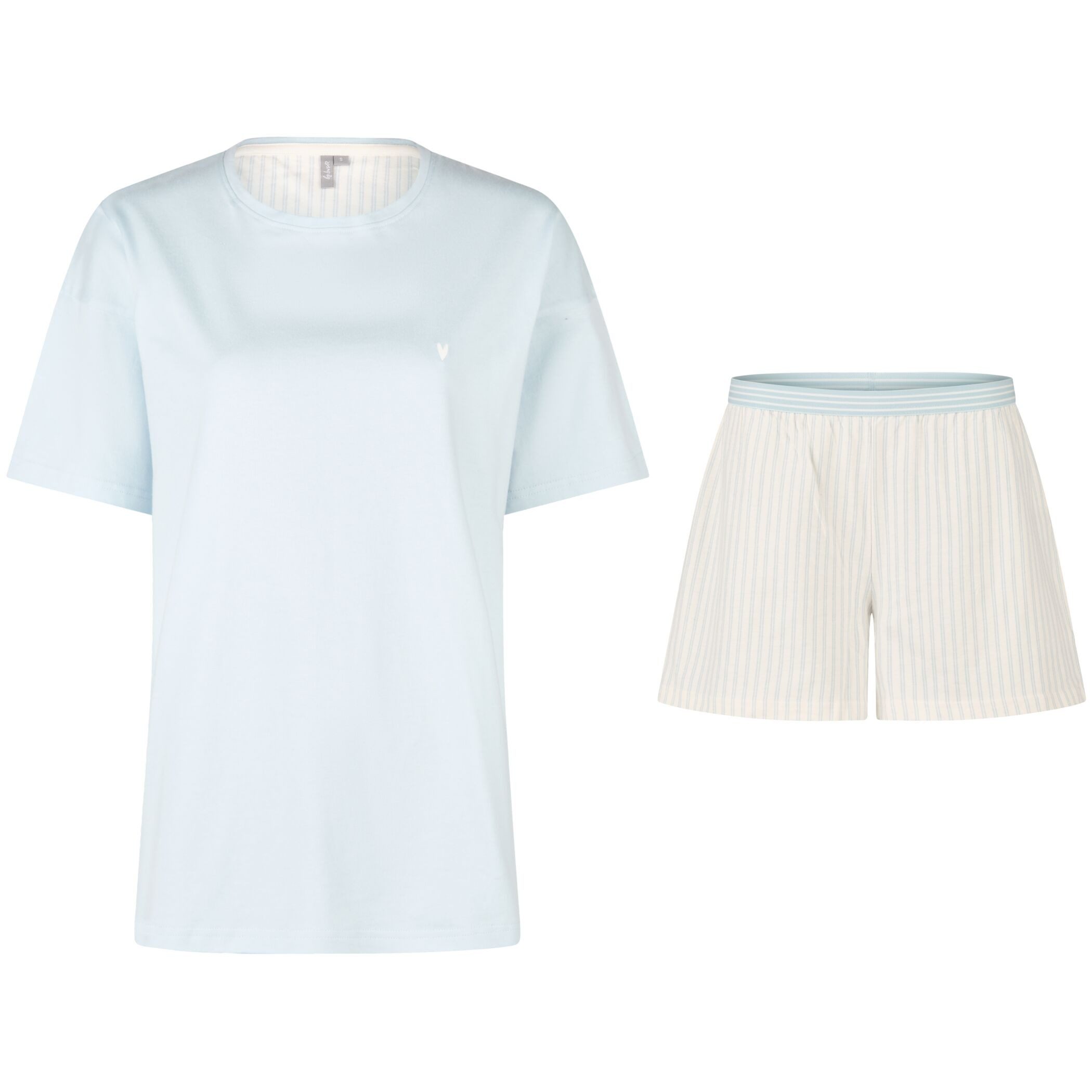 Schlafanzug by Louise Damen Pyjama aus 100% Baumwolle – Kurzarm Schlafanzug