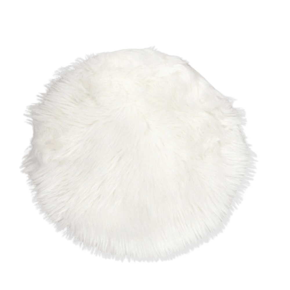 Home-trends24.de Dekokissen Подушки Dekofell Подушка для стула Weiß Kunstfell Fell Rund