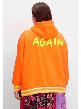 Sheego Sweatshirt Große Größen mit Neon-Wordingprint vorn und hinten