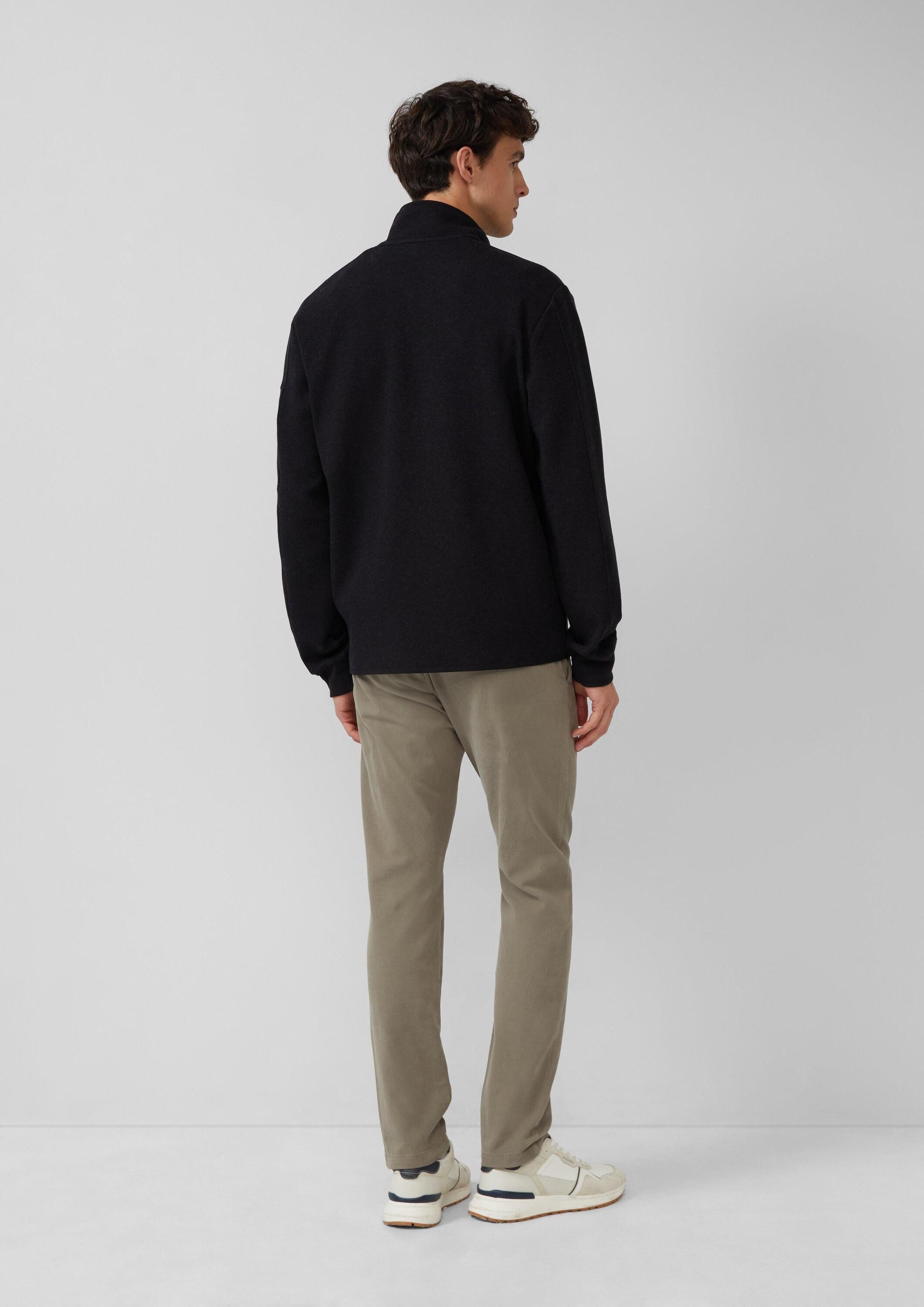 s.Oliver Sweatjacke Sweatshirt Jacke Melierte Sweatjacke mit Ärmeltasche