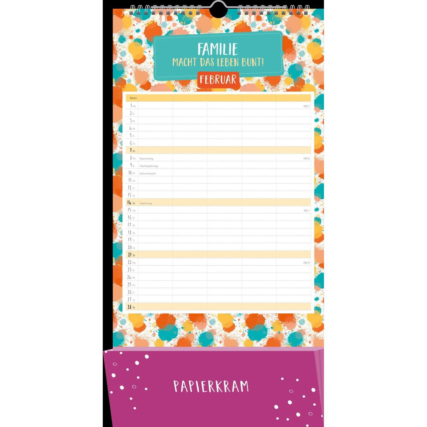 groh Verlag Wandkalender Familienplaner 2027: Unsere Familie ist genau die richtige Mischung...